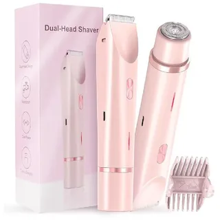 Dual-Head Hair Trimmer for Women, Intimrasierer Für Frauen, Elektrischer Rasierer Damen, IPX7 Wasserdicht Wiederaufladbarer Rasierer, Lady Shaver Kabelloser Rasierer für Verschiedene Körperteile