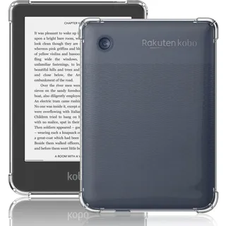 TUTUO Schutzhülle für Tolino Shine 4/5 / Color (2024) & Kobo Clara BW/Clara Colour/Clara 2E Hülle, Crystal Klares Silikon TPU Case, Vergilbungsbeständige, Stoßfest Anti-Kratzt, Transparent