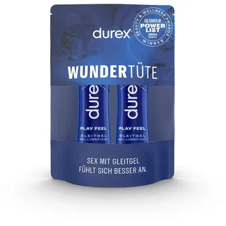 Durex Play Feel Gleitgel auf Wasserbasis - Leichtes, seidiges Gleitmittel für gefühlsechtes Empfinden in der praktischen Dosierflasche, (2 x 50 ml), 100 ml