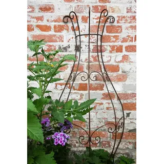 KUHEIGA Rankgitter Metall Rost halbrund zum Stecken Steckzaun 150 x 55cm Rankhilfe