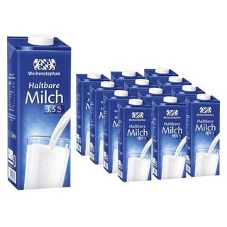 Weihenstephan Milch H-Milch 3,5% Fett, je 1 Liter, 12 Stück