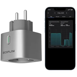ECOFLOW Smart Plug, WLAN-Steckdose, Überwachung des Stromverbrauchs & automatische Energiezuweisung, Fernsteuerung per App & Sprachsteuerung, kompatibel mit Matter-kompatiblen Smart Home Systemen