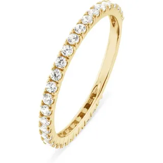CHRIST Fingerring CHRIST Damen-Damenring 375er Gelbgold Zirkonia, Zirkonia gelb 58