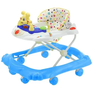 oyajia Babywalker Höhenverstellbarer Baby Gehfrei Lauflernwagen mit Spielcenter, Lauflernhilfe mit Musik und Licht, Spiel-und Esstisch blau