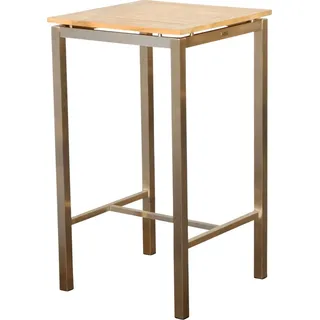 ASS Altenburger ALEOS. Edelstahl Teak Bartisch 60x60 cm Stehtisch Tisch Massive Ausführung A-Grade Teakholz Serie: MEXIKO