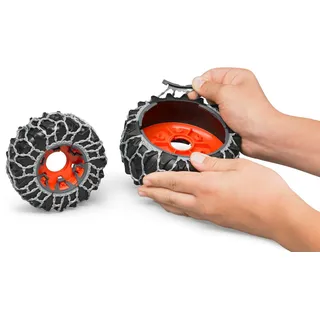 Bruder Claas Axion 950 mit Schneeketten und Räumschild