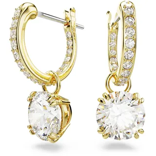 Swarovski Ohrhänger Stilla Drop Rundschliff Weiß 18K Goldbeschichtet