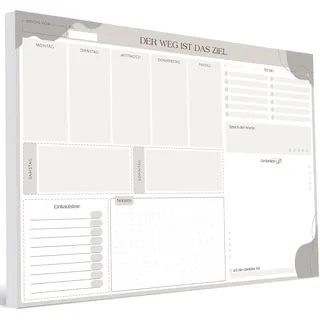 Schreibtischunterlage Papier A3 mit Wochenkalender - 50 Seiten Wochenplaner Bloc