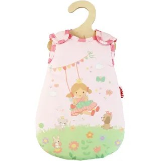Heless 9593 - Puppen-Schlafsack "Prinzessin Emily", in Rosa, mit Prinzessin Emily Motiv, für Puppen der Größe 20 - 25 cm
