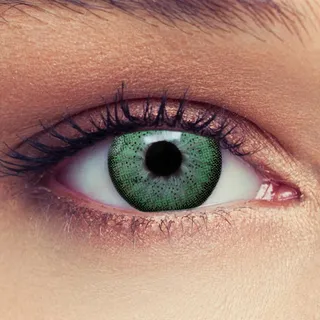 DESIGNLENSES, 2 Grüne Kontaktlinsen mit Stärke natürlich wirkende farbige Drei Monatslinsen + Gratis Behälter -3,50 "Natural Green"
