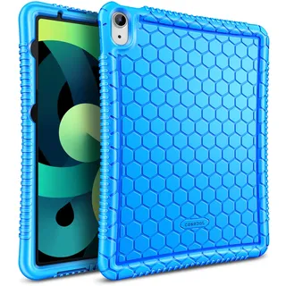 Fintie Silikon Hülle für iPad Air 5./ 4. Generation (2022/2020) 10,9 Zoll - [Bienenstock Serie] Leichte rutschfeste Stoßfeste Schutzhülle Case Cover, Blau