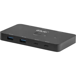 Club 3D CSV-2512 KVM Switch Dual USB type C zu HDMI 4K 60Hz schwarz