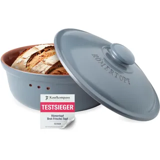 Römertopf Brottopf aus natürlicher Keramik, ideal für die Aufbewahrung von Brot Ø 30,0cm