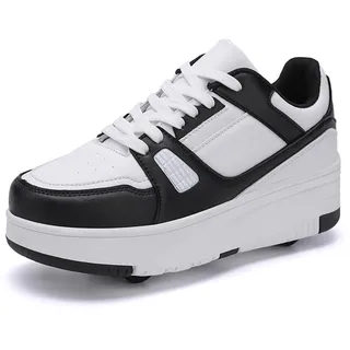 ENEN Schuhe mit Rollen für Jungen & Mädchen, Outdoor Turnschuhe mit Rollen Versenkbarer, Schuhe mit Rollen Kinder, 2-in-1 Roller Schuhe Turnschuhe mit 4 Rollen - 38 EU