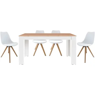 byLIVING »Kira« Set, 5 Stk. tlg. modernes Set mit 4 Stühlen in mehreren Farben und Größen erhältlich