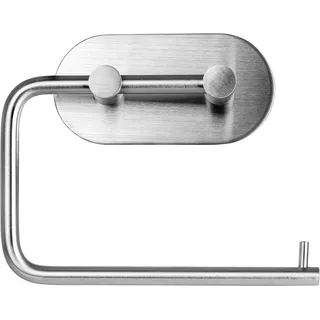 KADAX Toilettenpapierhalter, Papierrollenhalter aus Metall, ohne Bohren, 3M Selbstklebend, Klopapierhalter für Bad, Küche, Rollenhalter, Klorollenhalter, Papierhalter, Silber