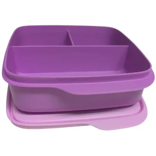 Tupperware to Go Lunchbox clevere Pause 550 ml Brotdose mit Trennwand Eco+ Schule Dose mit Abtrennung pastell lila 550ml