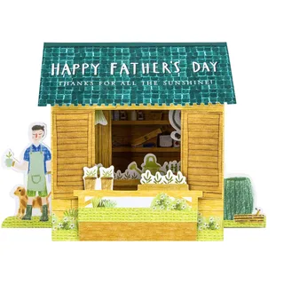 Hallmark 3D-Vatertagskarte – Pop-Up-Gartenhaus-Design