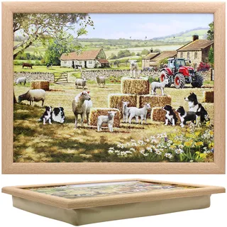 Lesser & Pavey Macneil Studios Knietablett mit gepolstertem Kissen, geeignet für Getränke, Lebensmittel, Frühstück und Laptop, schönes Design für Zuhause und Büro