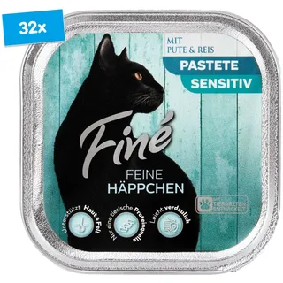 Fine Katzennahrung Sensitive Pute 100 g, 32er Pack