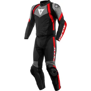 Dainese Avro 4, Lederkombi 2tlg. - Schwarz/Grau/Rot - 54