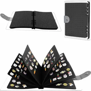 Broschen-Organizer Aus Filz, Emaille Pin Display, Filz Broschen Pin Display Holder, Fasst Bis Zu 350 Stifte, Mit 8 Herausnehmbaren Bindemitteln, Für Ohrringe, Knöpfe, Emaillierte Pins(Schwarz)