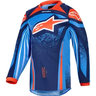 Alpinestars Racer Nomur Kinder Motocross Jersey, blau-orange, Größe 2XS