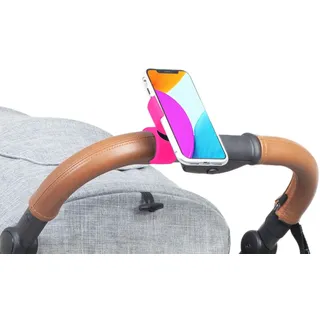 Turnaroundtech Handyhalterung Kinderwagen Universell gültig für Smartphones mit einem Bildschirm bis zu 7.5 Zoll Kinderwagen handyhalterung Handy Halterung Kinderwagen handyhalter Kinderwagen Fuchsia