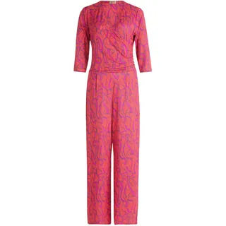 Cartoon Damen Jumpsuit mit weitem Bein 36, Orange/Purple - 36W