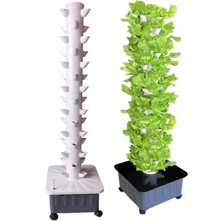 Aquaponik-Wachssystem,Hydroponik-Turm,Indoor Kräutergarten Kit, Hydroponische Anzuchtsystem,Indoor Garden Kit,Obst und Gemüse mit Hydratisierungspumpe, Adapter, Netztöpfen