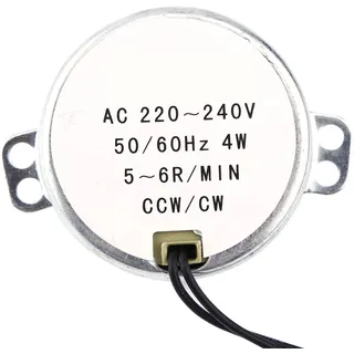 Tyenaza Drehbar Synchronmotor, 220-240V AC 4W Synchronmotor 50 / 60Hz CCW/CW elektrischer Synchron Getriebemotor(5-6RPM)