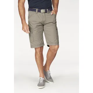 MAN'S WORLD Cargobermudas MAN'S WORLD, Herren, Gr. 48, N-Gr, grün (olivgrün), Obermaterial: 100% Baumwolle, unifarben, normal kniebedeckend, Hosen, auch in Großen Größen