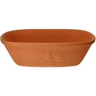 Mambocat Brotkasten Berti echtes Terrakotta Vorrats-Kasten mit Deckel 100% & natural Geschenk-Karton
