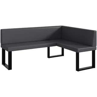 MEBLINI Eckbank für Esszimmer - Küchenbank - Essecke - Sitzecke Küche - Toni - U-Beine 128x168x87cm Rechts - Grau Kunstleder