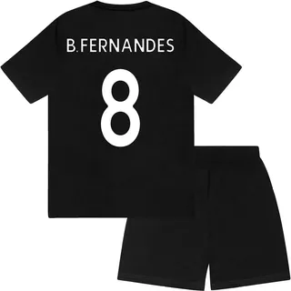 Manchester United FC - Kinder Schlafanzug-Shorty - Offizielles Merchandise - Schwarz Fernandes - 10-11 Jahre - 10-11 Jahre