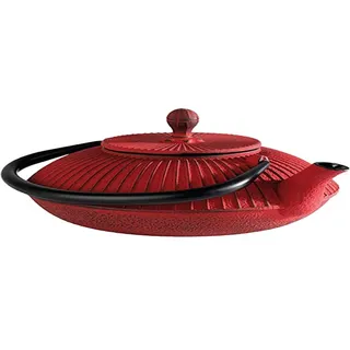 APS Teekanne Asia, 0,8 l, inkl. Teesieb, Gusseisen, innen emailliert, rot