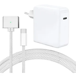 Mac Book Air Pro Ladekabel - 96 W M5 M4 M3 M2 M1 Ersatz Ladegerät mit 2,3M USB‐C auf T-Tip Geflochtenes Kabel für MacBook Air 13/15 Zoll, MacBook Pro 14/16 Zoll 2021~2026