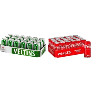 VELTINS Pilsener, EINWEG (18 x 0.33 l Dose) & Coca-Cola Classic, Pure Erfrischung mit unverwechselbarem Coke Geschmack in stylischem Kultdesign, EINWEG Dose (24 x 330 ml)