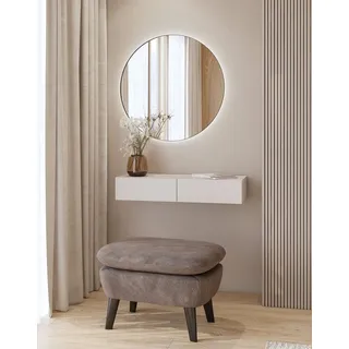 otto home Schminktisch OTTO HOME "Jukon, Breite 90 cm, moderner Schminktisch, hängend, mit 2 Schubladen", kaschmir, kaschmir, B:90cm H:16cm T:35cm, Tische, Schminktisch, Hängende Schminktisch, grifflos