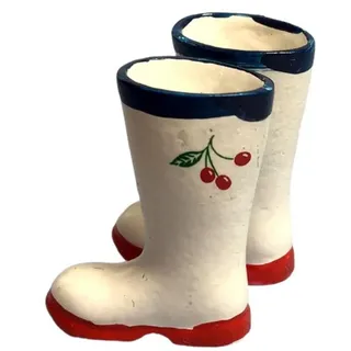 Melody Jane Puppenhaus, weiße Gummistiefel, Kirsch-Gummistiefel, Outdoor-Garten-Zubehör
