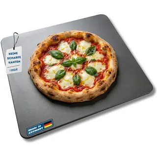 EWH Backstahl 40 x 30 cm - 6 mm Stärke - Keine scharfen Kanten - Pizzabackstahl für Backofen und Grill - Made in Germany (40 x 30 cm in 6 mm)