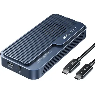 ACASIS 80Gbps M.2 NVMe SSD Gehäuse mit Cooling Fan, 80Gbps Nvme Gehäuse Compatible mit Thunderbolt 5/USB4 V2.0, MacBook Pro M4/M4 Pro und M4 Max, Mac mini M4 (TBU 501 PRO-EU)