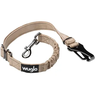 30-95cm Wuglo Hundegurt fürs Auto - Hunde Anschnallgurt für Kindersicherheitssitz - Hakenriegel & Sicherheitsgurtschnalle - Verstellbarer Universal-Hundeanschnaller (Beige)