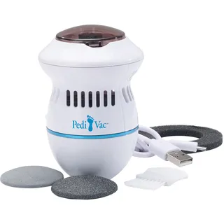 PediVac - Das Original aus dem TV - elektrischer Hornhautentferner - wiederaufladbar - Hornhauthobel - Hornhautraspel - Fußpflege - Pediküre - 2 Aufsätze [grob & fein]