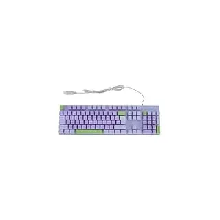 Elprico Gaming-Tastatur mit Großen Tasten, Beleuchtete Computertastatur mit Hintergrundbeleuchtung, USB-Kabeltastatur, Spritzwassergeschützte Computertastatur für Laptop (Roland Lila)