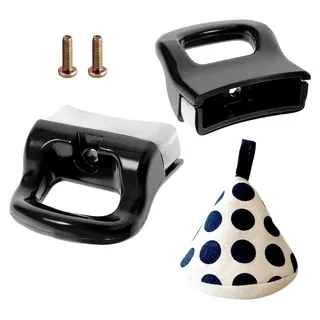 2 Stück Topfgriff Set, Kurz Seitengriff Ersatzteil, Schwarz, für Schnellkochtöpfe und Suppentöpfe