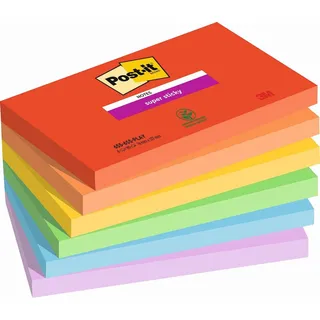 Post-it Super Sticky 655-6SS-PLAY Playful Collection 76x127mm, 6x 90 Blatt