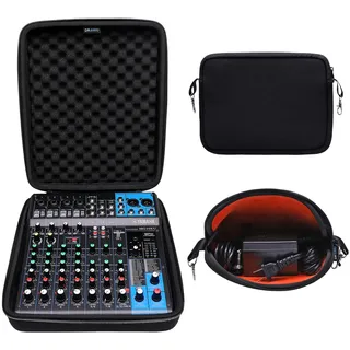 DR·AMIU Hartschalenkoffer kompatibel mit Yamaha MG10XU oder MG10 oder MG06 10 Eingängen Stereo-Mixer mit kleiner Aufbewahrungstasche, Schwarz