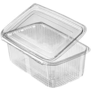 MyPapp 100 Stk. Klappboxen 1000ml Rechteckbecher mit Deckel - Feinkostbecher Mealprep Box Behälter Container Einwegschale (PET)