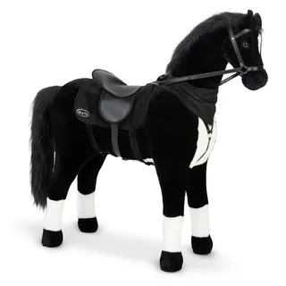 Ella & Piet Großes XXL Stehpferd AMIRA mit Sattel (Schwarz), Standpferd Pferd Reitpferd